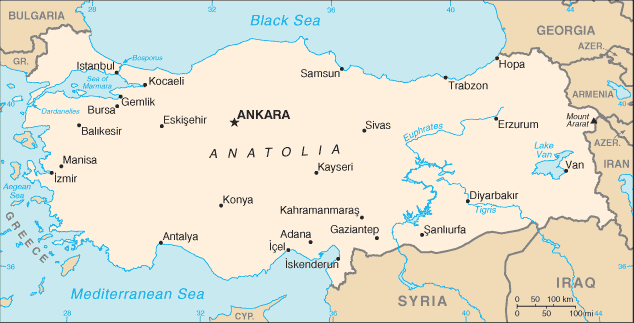 Mapa Turquia